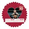 Red Suede Mat Board for 19x19 Frames - Heart Opening for 15x15 Photos